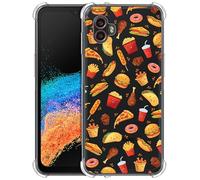 GlamCase Clear Case for Samsung Galaxy Xcover 6 Pro 5G - Yummy Foods Pattern design printed Durable Clear ShockProof Protective Designer Back Case/Cover for Samsung Xcover 6 Pro 5G