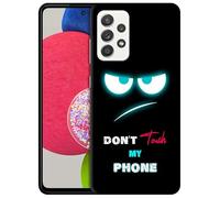 GlamCase Compatible with Samsung Galaxy A52 5G / 4G/ A52s 5G - Don'T Touch My Phone With Teal Eyes Printed Slim Cute Plastic Protective Designer Back Phone Case for Samsung A52 5G / 4G/ A52s 5G