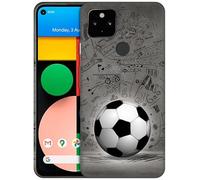 GlamCase for Google Pixel 4a 5G / 5XL, Pixel 4a 5G / 5XL Case - Football With Black Art Wall Printed Slim & Sleek Cute Plastic Hard Protective Designer Back Phone Case for Pixel 4a 5G / 5XL