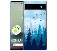 GlamCase for Google Pixel 6A 5G, Pixel 6A Case - Nature Misty Forest Design Printed Slim & Sleek Cute Plastic Hard Snap on Protective Designer Back Phone Case/Cover for Google Pixel 6A 5G White