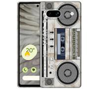 GlamCase for Google Pixel 7A 5G, Pixel 7A Case - Vintage Radio Cassette Recorder Printed Slim & Sleek Cute Plastic Hard Protective Designer Back Case for S22 Ultra 5G Multicolor