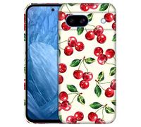 GlamCase for Google Pixel 8A 5G, Pixel 8A Case - Cherry Watercolor Pattern Design Printed Slim & Sleek Cute Plastic Hard Protective Designer Back Phone Case/Cover for Pixel 8A White