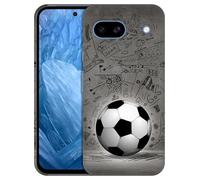 GlamCase for Google Pixel 8A 5G, Pixel 8A Case - Football Ball With Black Art Wall Design Printed Slim & Sleek Cute Plastic Hard Protective Designer Back Phone Case/Cover for Pixel 8A