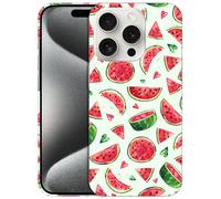 GlamCase for iPhone 15 Pro, iPhone 15 Pro Case - Watermelon Watercolor Pattern Design Printed Slim & Sl ute Plastic Hard Snap on Protective Designer Back Phone Case/Cover for iPhone 15 Pro