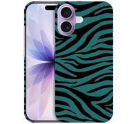 GlamCase for iPhone 17, iPhone 17 Case - Zebra Teal Print Pattern Design Printed Slim & Sl ute Hard Plastic Snap on Protective Designer Back Phone Case/Cover for iPhone 17
