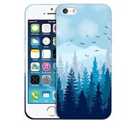 GlamCase for iPhone 5 / 5S / SE 1st Generation - Nature Misty Forest Design Printed Slim & Sl ute Plastic Hard Snap on Protective Designer Back Phone Case/Cover for iPhone 5 / 5S / SE 2016