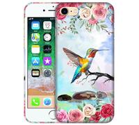 GlamCase for iPhone SE 2 2020 / SE 3 2022/7 / 8 Case - Rose Floral Humming Bird Printed Slim & Sleek Cute Hard Plastic Snap on Protective Back Case/Cover for iPhone 7/8 / SE 2 / SE 3