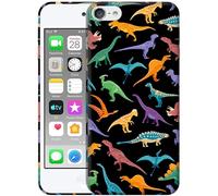 GlamCase for iPod Touch 7th / 6th / 5th Generation Case - Dinosaur Multicolor Pattern Design Printed Slim Cute Plastic Hard Protective Designer Back Case/Cover for iPod Touch 7/6 / 5.