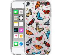 GlamCase for iPod Touch 7th / 6th / 5th Generation - Floral Butterfly printed Durable Clear ShockProof Protective Back Case for iPod Touch 7/6 / 5