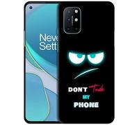 GlamCase for OnePlus 8T, OnePlus 8T Case - Don't Touch My Phone with Teal Eyes Design Printed Slim & Sl ute Plastic Hard Snap on Protective Designer Back Phone Case/Cover for OnePlus 8T