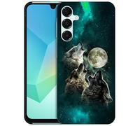 GlamCase for Samsung Galaxy A16 5G / 4G, Samsung A16 5G / 4G Case - Moon Wolf Face Design Printed Slim & Sleek Cute Plastic Hard Designer Back Phone Case/Cover for Samsung A16 5G / 4G