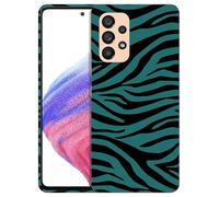 GlamCase for Samsung Galaxy A53 5G, Samsung A53 5G Case - Zebra Teal Print Pattern Design Printed Slim & Sleek Cute Plastic Hard Protective Designer Back Case/Cover for Samsung A53 5G