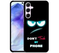 GlamCase for Samsung Galaxy A55 5G, Samsung A55 Case - Don'T Touch My Phone With Teal Eyes Printed Slim & Sleek Cute Plastic Hard Protective Designer Back Phone Case/Cover for Samsung A55 5G
