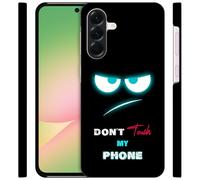 GlamCase for Samsung Galaxy A56 5G, Samsung A56 Case - Don't Touch My Phone with Teal Eyes Design Printed Slim & Sl ute Plastic Hard Protective Designer Back Phone Case/Cover for Samsung A56