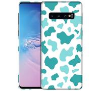 GlamCase for Samsung Galaxy S10 Case, Samsung S10 Case - Cow Skin Baby Teal Print Design Printed Slim & Sl ute Plastic Hard Snap on Protective Designer Back Phone Case/Cover for Samsung S10.