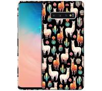 GlamCase for Samsung Galaxy S10 Plus, Samsung S10 Plus Case - Llama Cactus Design Printed Slim & Sleek Cute Hard Plastic Snap on Protective Back Phone Case/Cover for Samsung S10 Plus White
