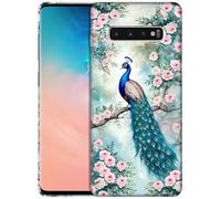 GlamCase for Samsung Galaxy S10 Plus, Samsung S10 Plus Case - Peacock Floral Design Printed Slim & Sl ute Hard Plastic Snap on Protective Back Phone Case/Cover for Samsung S10 Plus