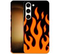 GlamCase for Samsung Galaxy S23 Plus, Galaxy S23 Plus Case - Glowing Orange Flames Printed Slim & Sleek Cute Plastic Hard Protective Designer Back Phone Case/Cover for Samsung S23+.