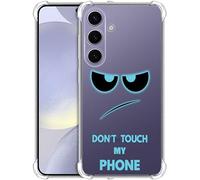 GlamCase for Samsung Galaxy S24 Plus, S24 Plus Clear Case - Dont Touch My Phone Eyes Teal design Printed Shockproof Clear Designer Back Case/Cover for Samsung Galaxy S24 Plus