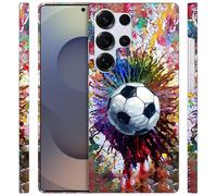 GlamCase for Samsung Galaxy S25 Ultra, Samsung S25 Ultra Case - Vintage Color Soccer Printed Slim & Sl ute Plastic Hard Protective Designer Back Case/Cover for Samsung S25 Ultra White