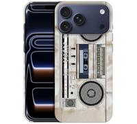 GlamCase - Vintage Radio Cassette Recorder Printed Stand case for 17ProMax White