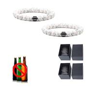 Glame Anti Alcohol Bracelet - 2025 GM Magnetic Sobriety Bracelet for Men & Women, Reduces Alcohol Cravings, Relieves Anxiety & Withdrawal Stress, Natural Support for Quitting Drinking (2 * White)