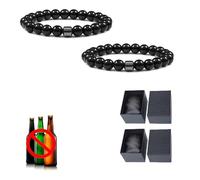 Glame Anti Alcohol Bracelet - 2025 GM Magnetic Sobriety Bracelet for Men & Women, Reduces Alcohol Cravings, Relieves Anxiety & Withdrawal Stress, Natural Support for Quitting Drinking (2 * Black)