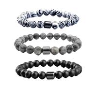 Glame Anti Alcohol Bracelet, Adjustable Glame Anti Alcohol Magnetic Bracelet, Bracelets for Women & Men to Reduce the Urge to Drink (3PCS A)