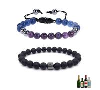 Glame Anti Alcohol Bracelet for Men Women Stop Drinking Alcohol Manifestation Bracelet Set Reduce the Urge to Drink Cravings Bracelets Elegant Healing Calming Anxiety Stress Relief Gifts for Women Men