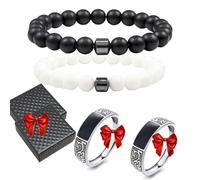 Glame Anti Alcohol Bracelet Magnetic with Enhancement Ring, Stop Drinking Alcohol Bracelet Reduce the Urge to Drink,Relieve Anxiety and Stress (2PcsF)