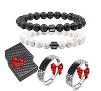 Glame Anti Alcohol Bracelet Magnetic with Enhancement Ring, Stop Drinking Alcohol Bracelet Reduce the Urge to Drink,Relieve Anxiety and Stress (2PcsI)