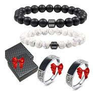 Glame Anti Alcohol Bracelet Magnetic with Enhancement Ring, Stop Drinking Alcohol Bracelet Reduce the Urge to Drink,Relieve Anxiety and Stress (2PcsG)