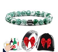 Glame Anti Alcohol Magnetic Bracelet with Enhancement Ring, Stop Drinking Alcohol Hematite Bracelet, Gm Magnetic Bead, Natural Relief for Alcohol Cravings, Reduce Alcohol Intake (A 15)
