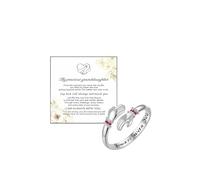 GlameVibe For Granddaughter - Always Keep Me In Your Heart Birthstone Hug Ring, Adjustable Stainless Steel Cz Hug Hope Rings For Granddaughter Christmas Birthday Gift, Stainless Steel, No Gemstone