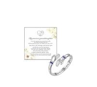 GlameVibe For Granddaughter - Always Keep Me In Your Heart Birthstone Hug Ring, Adjustable Stainless Steel Cz Hug Hope Rings For Granddaughter Christmas Birthday Gift, Stainless Steel, No Gemstone