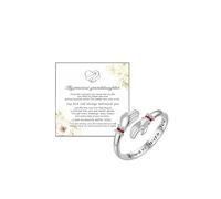 GlameVibe For Granddaughter - Always Keep Me In Your Heart Birthstone Hug Ring, Adjustable Stainless Steel Cz Hug Hope Rings For Granddaughter Christmas Birthday Gift, Stainless Steel, No Gemstone