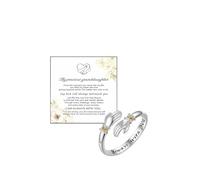 GlameVibe For Granddaughter - Always Keep Me In Your Heart Birthstone Hug Ring, Adjustable Stainless Steel Cz Hug Hope Rings For Granddaughter Christmas Birthday Gift, Stainless Steel, No Gemstone