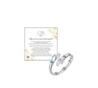 GlameVibe For Granddaughter - Always Keep Me In Your Heart Birthstone Hug Ring, Adjustable Stainless Steel Cz Hug Hope Rings For Granddaughter Christmas Birthday Gift, Stainless Steel, No Gemstone