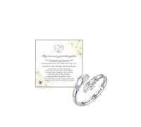 GlameVibe For Granddaughter - Always Keep Me In Your Heart Birthstone Hug Ring, Adjustable Stainless Steel Cz Hug Hope Rings For Granddaughter Christmas Birthday Gift, Stainless Steel, No Gemstone