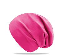 Glamexx24 Beanie Hat for Men and Women: Slouchy Cotton Jersey Transition Hat, Running Hat, Chemo Hat, Cycling Hat for All Seasons, Pink Plain, L/XL