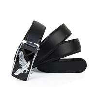 Glamexx24 Men's Eagle Pattern, Wide 35 mm Automatic Buckle Ratchet Belt, Various Colours and Lengths for Men, Black Belt (Midnight Freedom Eagle), Gürtelgröße 160 cm