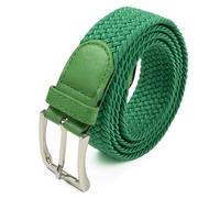 Glamexx24 Unisex Elastic Fabric Belt Braided Stretch Belt Stretchy Belt for Men and Women, grass green, 105 cm