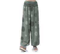 Glamexx24 women's baggy trousers, harem pants, casual trousers, summer trousers, trousers with floral pattern - Multicolour - One Size