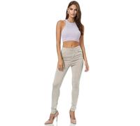 Glamexx24 Women's High Waist Skinny Jeans: Female Stretch Trousers Slim Fit Jeans for Spring, Summer, Autumn, Winter, Any Season, beige, XXL Slim