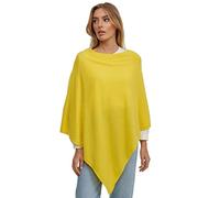 Glamexx24 Women's Knitted Poncho Plain Colour Cape Fine Knit XXL Pullover - Elegance, Style and Comfort in One, yellow, L/XL