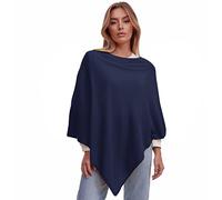 Glamexx24 Women's Knitted Poncho Plain Colour Cape Fine Knit XXL Pullover Shoulder Scarf Elegance Style and Comfort for Spring and Autumn Made in Italy