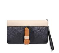 Glamexx24 Women's Purse, Faux Leather Wallet, Women's Coin Compartment with Zip, Credit Card Holder, Purse with Multiple Compartments, 25041a4 black-beige, 19 x 10,5 x 3,5 cm, modern wallet