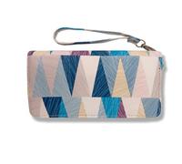 Glamexx24 Women's Purse Long Format Wallet with Flowers Geometric Pattern Purse with Zip Many Compartments, H.pink purple