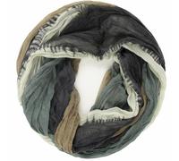 Glamexx24 Women's Scarf Loop Scarf Lightweight Neckerchief Scarf Soft and Comfortable on the Skin, Light brown-green-dark grey, 170 cm x 85 cm