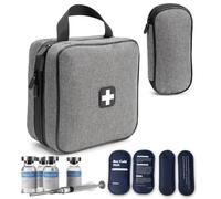 Glamgen Large Insulin Cooler Travel Case with 4 Reusable Ice Gel Packs for Diabetic, EpiPen Organizer Bag with Medicine Cooler Case for Epi Pens, Insulin Needles & Vials